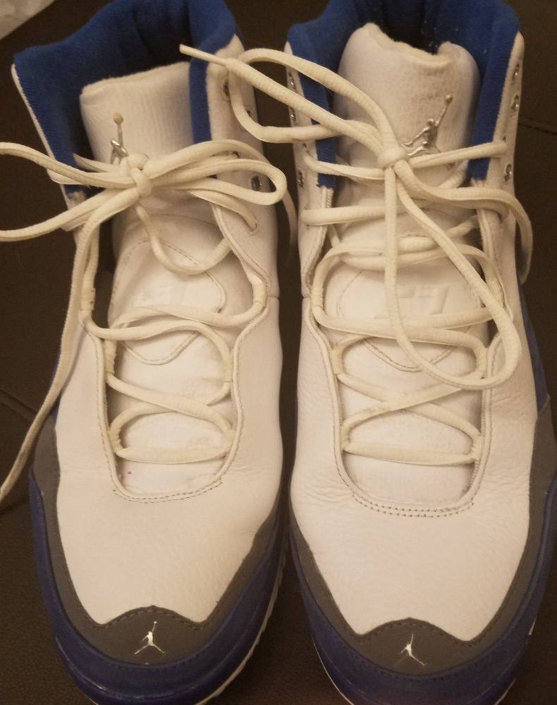 Blue, White & Grey Jordan Gym Shoes